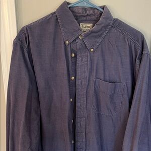 L.L. Bean Men's Blue Corduroy Button Down Shirt